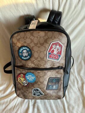 NWT! RARE! Coach X Star Wars Westway Backpack In Signature Canvas With Patches